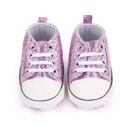 2023 Newborn Sequined Canvas Baby Sneakers Baby Shoes Baby Boys Girls Shoes Baby Toddler Shoes Soft Sole Non-slip Baby Shoes