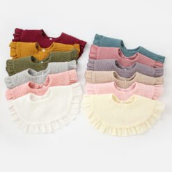 24PCS Soft Comfortable 100% Organic Cotton Baby Bandana For Boys Girls Infant Saliva Korean Style Baby Frills Feeding Drool Bibs