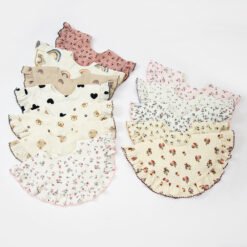 24pc/lot 100% Organic Cotton Baby Bandana For Boys Girls Infant Saliva Korean Style Baby Frills Feeding Drool Bibs Floral Prints