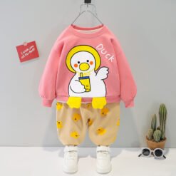 Clothing for Kid Girl Outfit Cartoons Duck Clothes Sets Sweet Pullover Long Sleeve Top Trousers Toddler 1 2 3 4 5 Years