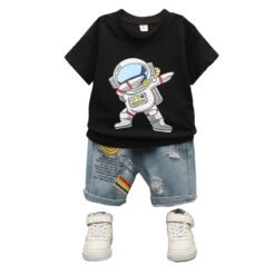 Fashion Astronaut Infant Toddler Boy Sets Cute Summer Short Sleeve Outfits 2cps/sets Children Clothing Cotton Infant Clothes