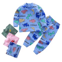 Kids Boys Girls Pajama Set Children Cartoon Sleepwear Suit T-Shirt Top Pant Toddler Baby Autumn Winter Sleeping Underwear Set