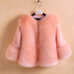 New Style Toddler Baby Girls Clothes Cute Fleece Fur 2023 Winter Clothes Warm Faux Fur Coat Girls Jacket Kids Coat Outwear E532