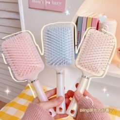 Pearl Color Hair Brush Shiny Airbag Massage Comb Haircare Scalp Detangling Hair Brush Styling Tool Women Men Salon Accessories