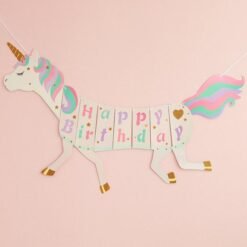 Unicorn Paper flag Happy Birthday Banner Wedding horse flag Kids Children Baby Bunting Adult Party Supplies Decorations SN1439