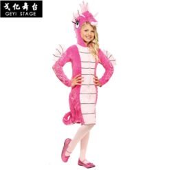 new Toddler Pink Seahorse Costume High Quality Adorable Funny Baby Halloween Cosplay party role play for girl kid clothing